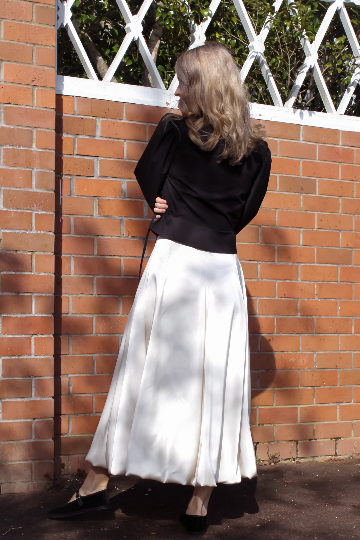 Pointe Balloon Skirt | Ivory Satin