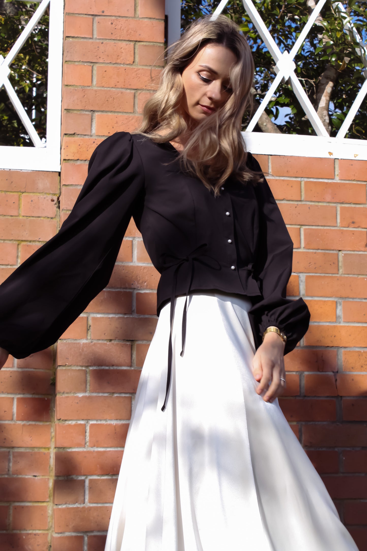 Pointe Balloon Skirt | Ivory Satin