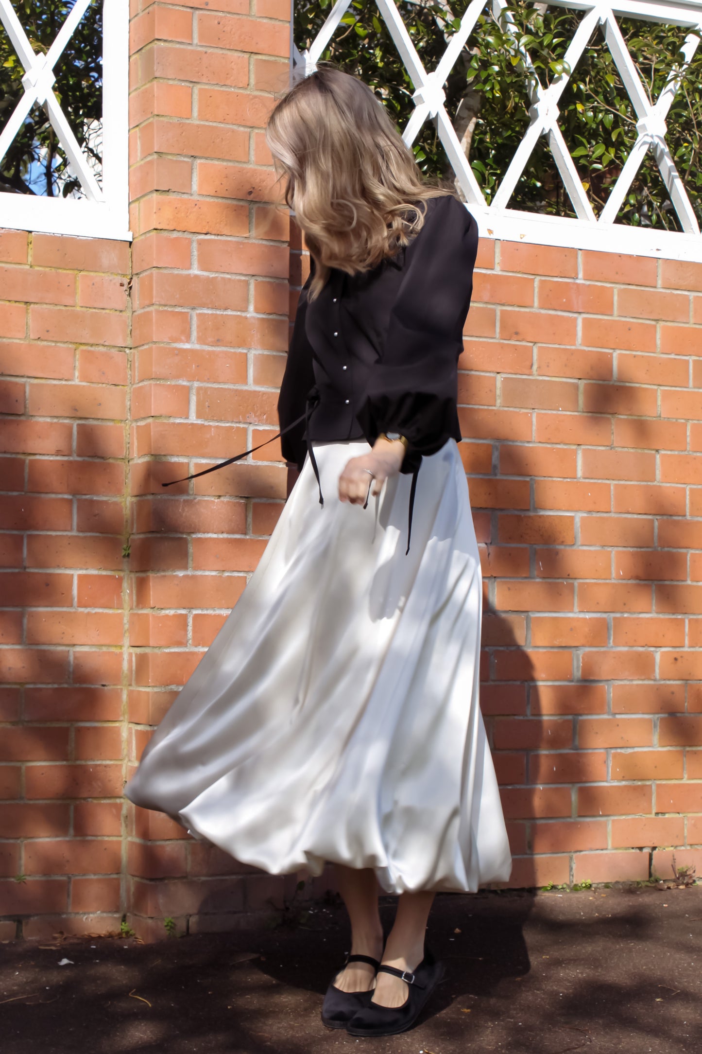 Pointe Balloon Skirt | Ivory Satin